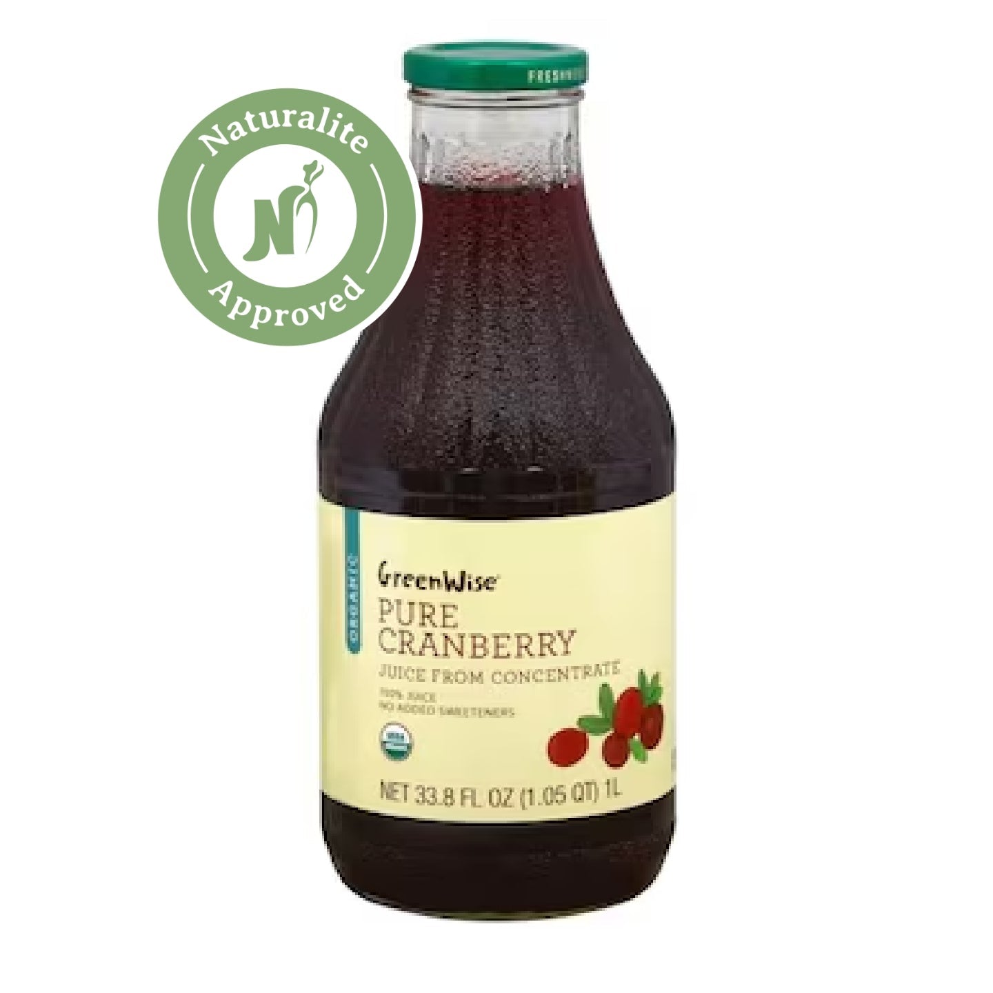 Greenwise 100% Juice, Organic Pure Cranberry
