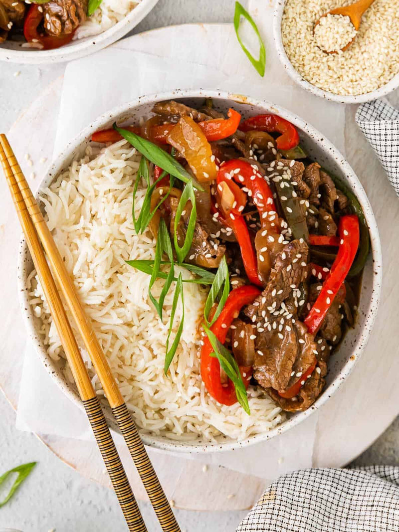 Pepper Steak with Seasoned Rice
